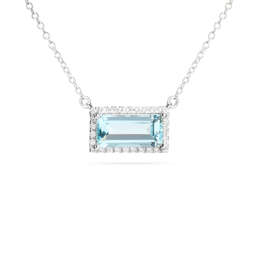 Aquamarine & Diamond Necklace