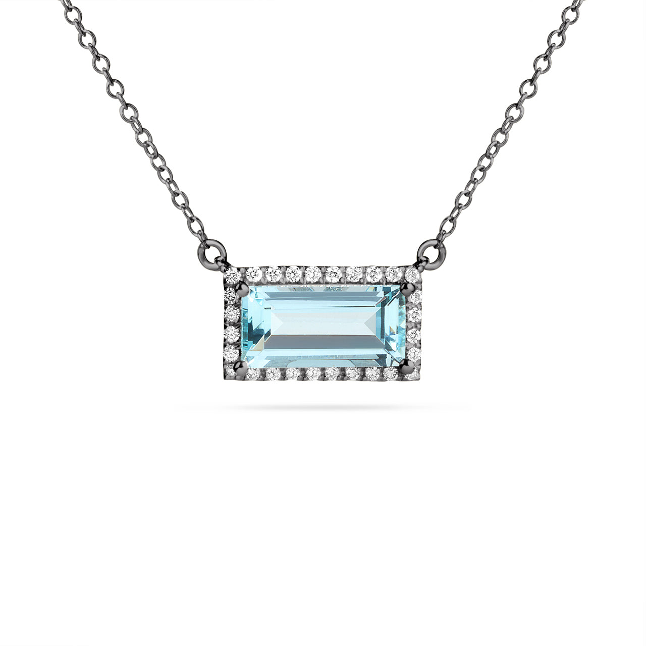 Aquamarine & Diamond Necklace