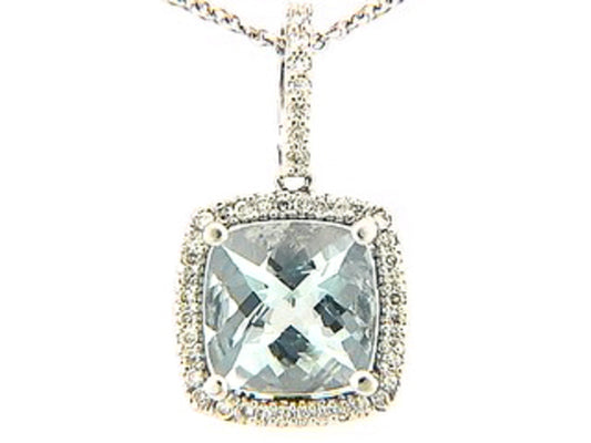 Aqua Diamond Pendant