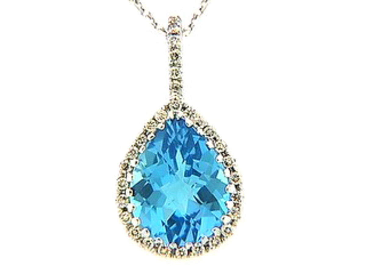 CHB SWISS BLUE TOPAZ & DIAMOND PENDANT, 18KW (R)