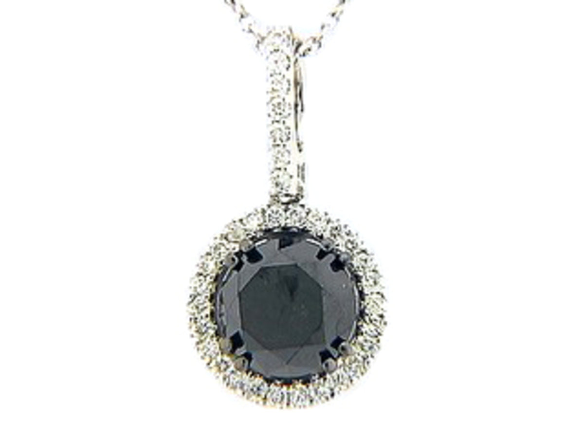 BLACK & WHITE DIAMOND PENDANT, 18KW (R/N)