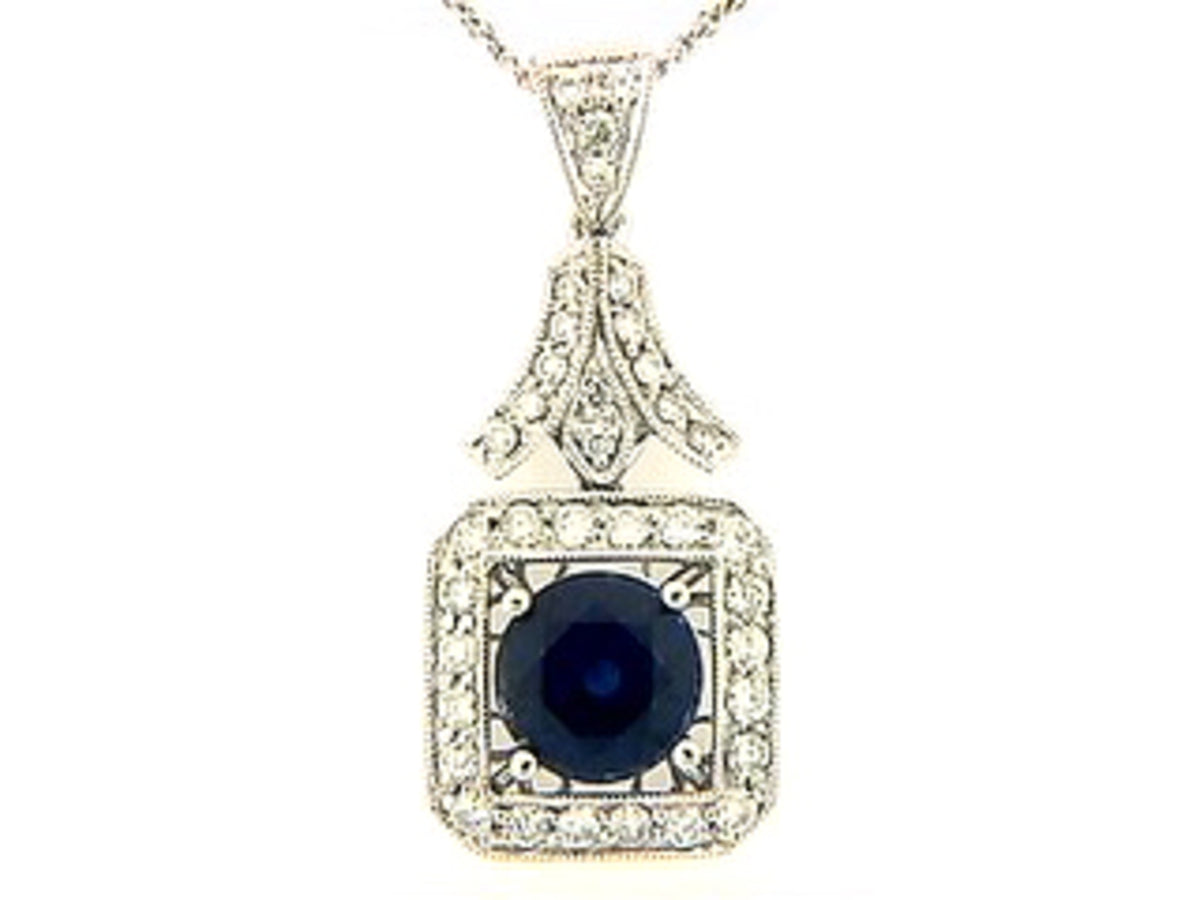 SAPPHIRE & DIAMOND PENDANT