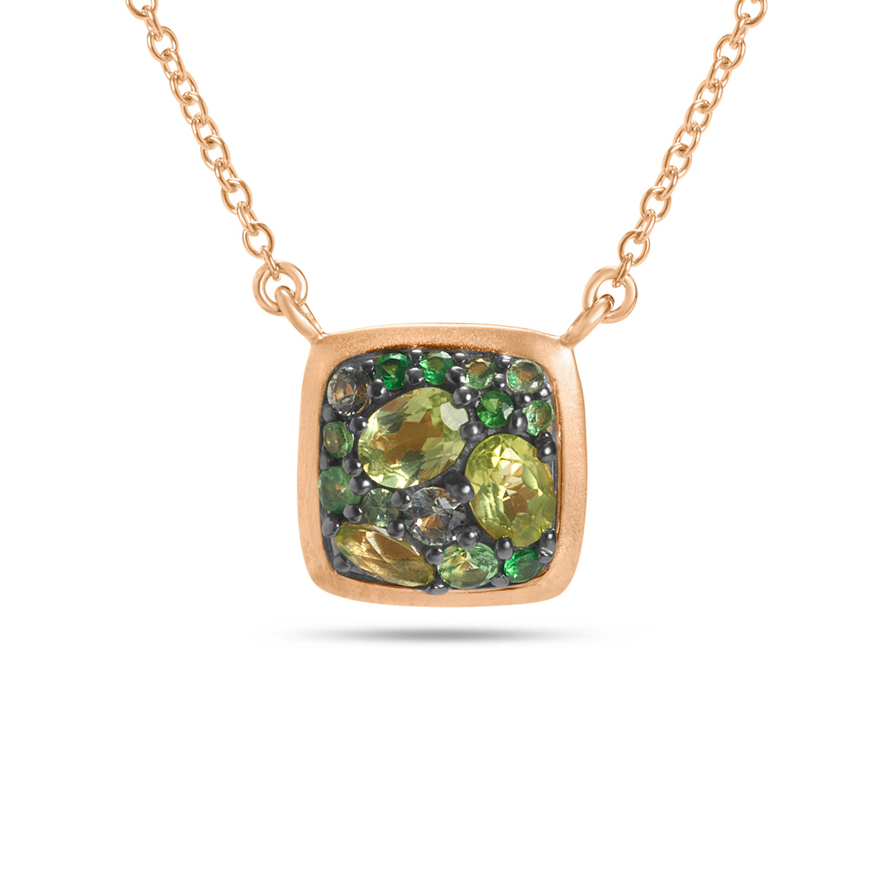 Green Gemstone Cluster Necklace