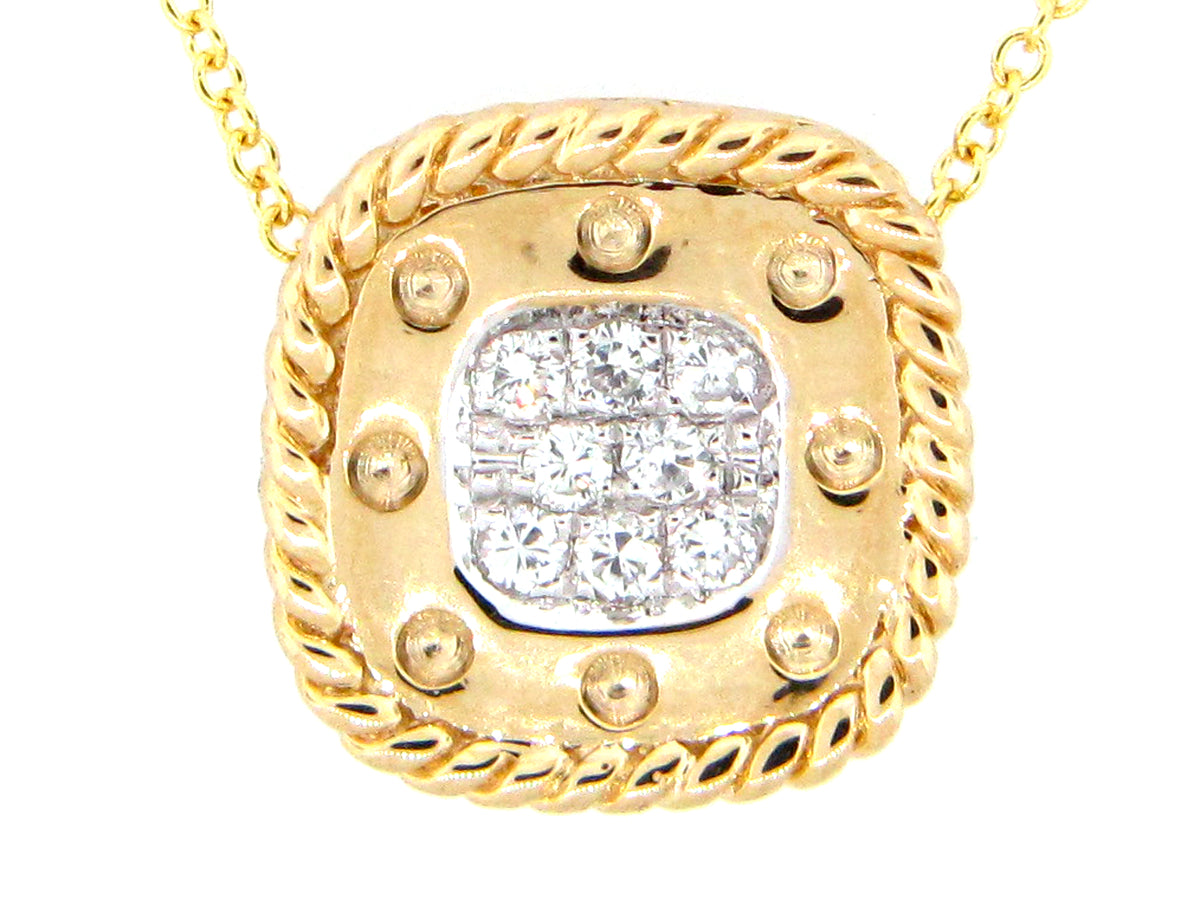DIAMOND CUSHION PENDANT, 14KY (N)