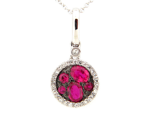 RUBY & DIAMOND ROUND PENDANT
