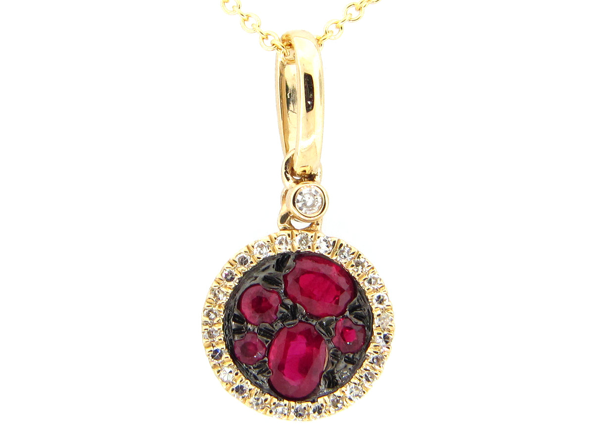 RUBY & DIAMOND ROUND PENDANT