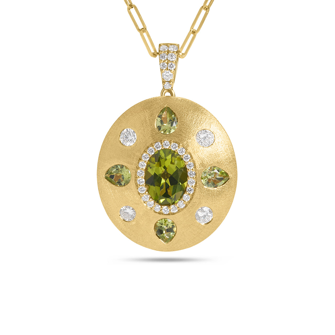 Peridot & Diamond Royal Oval Necklace