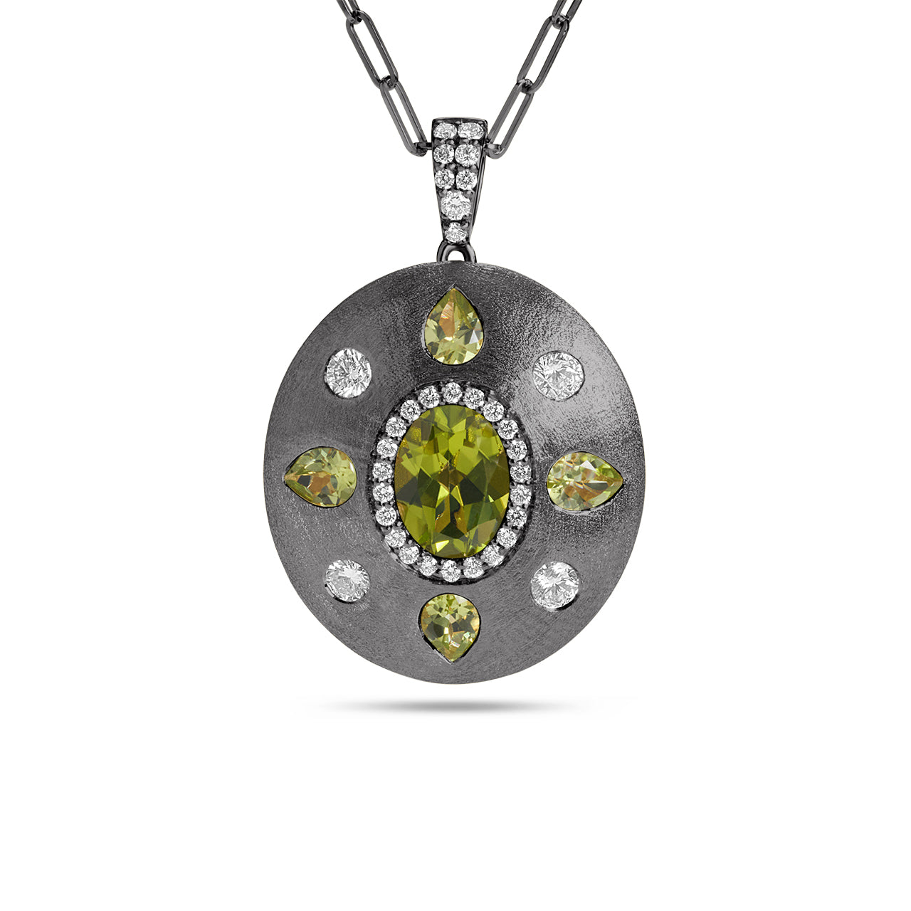 Peridot & Diamond Royal Oval Necklace