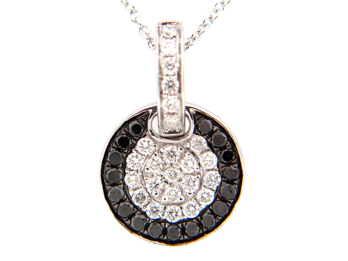 BLACK & WHITE DIAMOND PENDANT, 14KW (R/N)