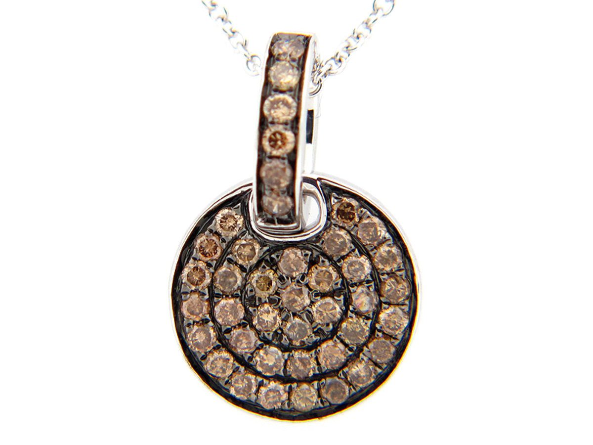 BROWN DIAMOND PENDANT, 14KW (N)