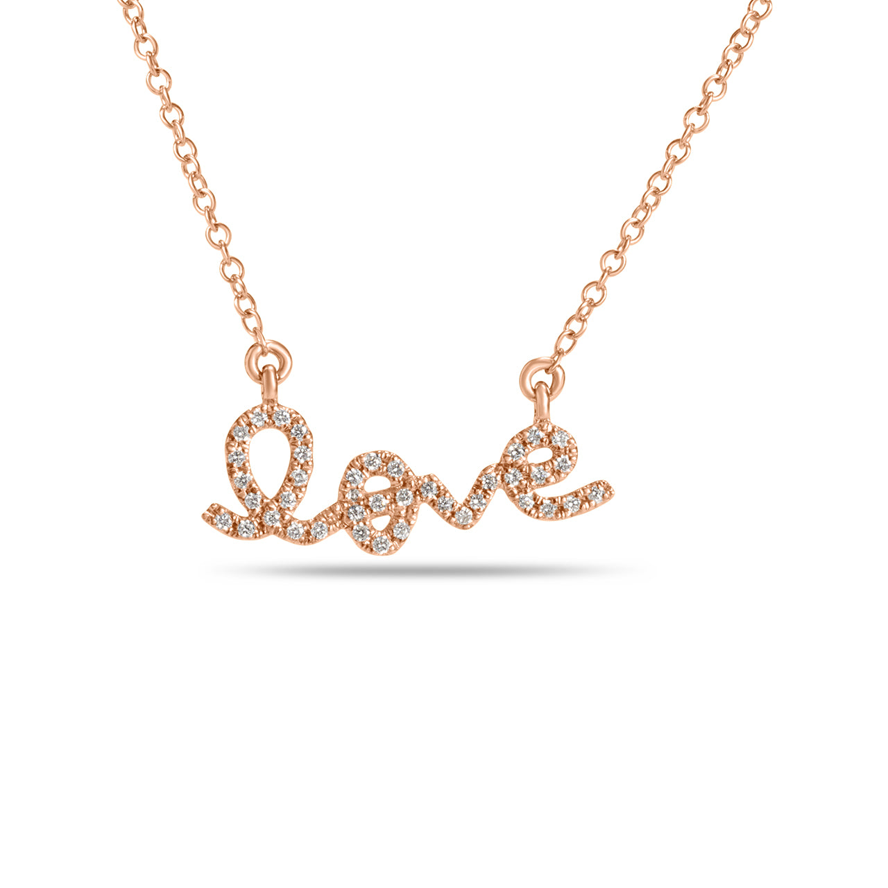Diamond Love Script Necklace
