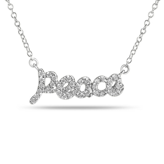 Diamond Peace Script Necklace