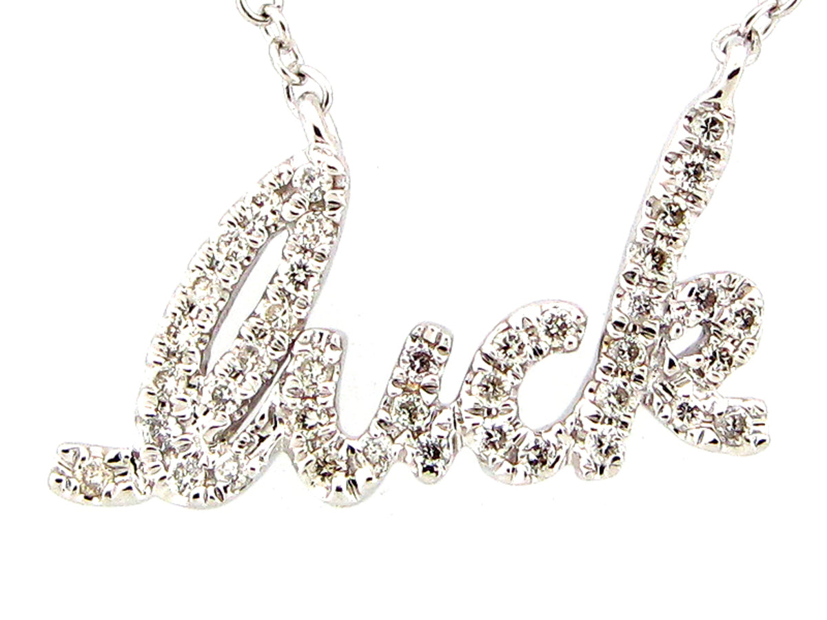 DIAMOND LUCK PENDANT, 14KW (N)