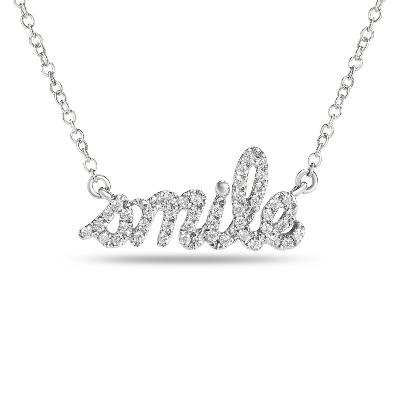 Diamond Smile Script Necklace