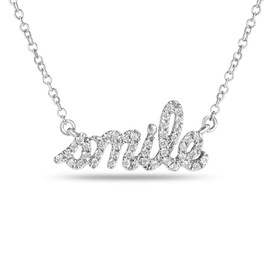 Diamond Smile Script Necklace