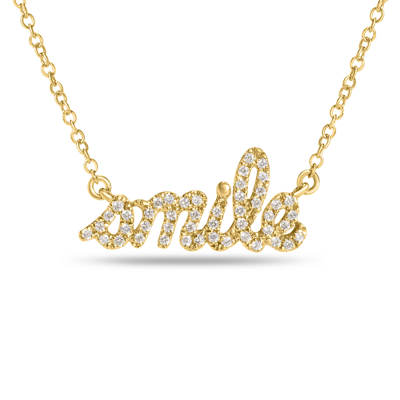 Diamond Smile Script Necklace