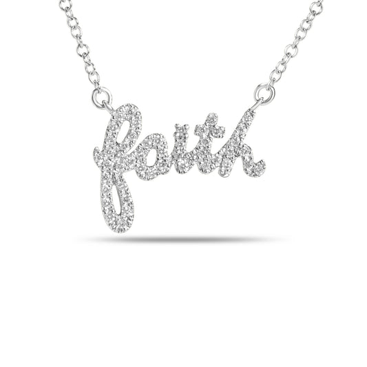 Diamond Faith Script Necklace