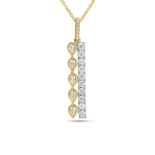 Diamond Pear & Round Duet Necklace