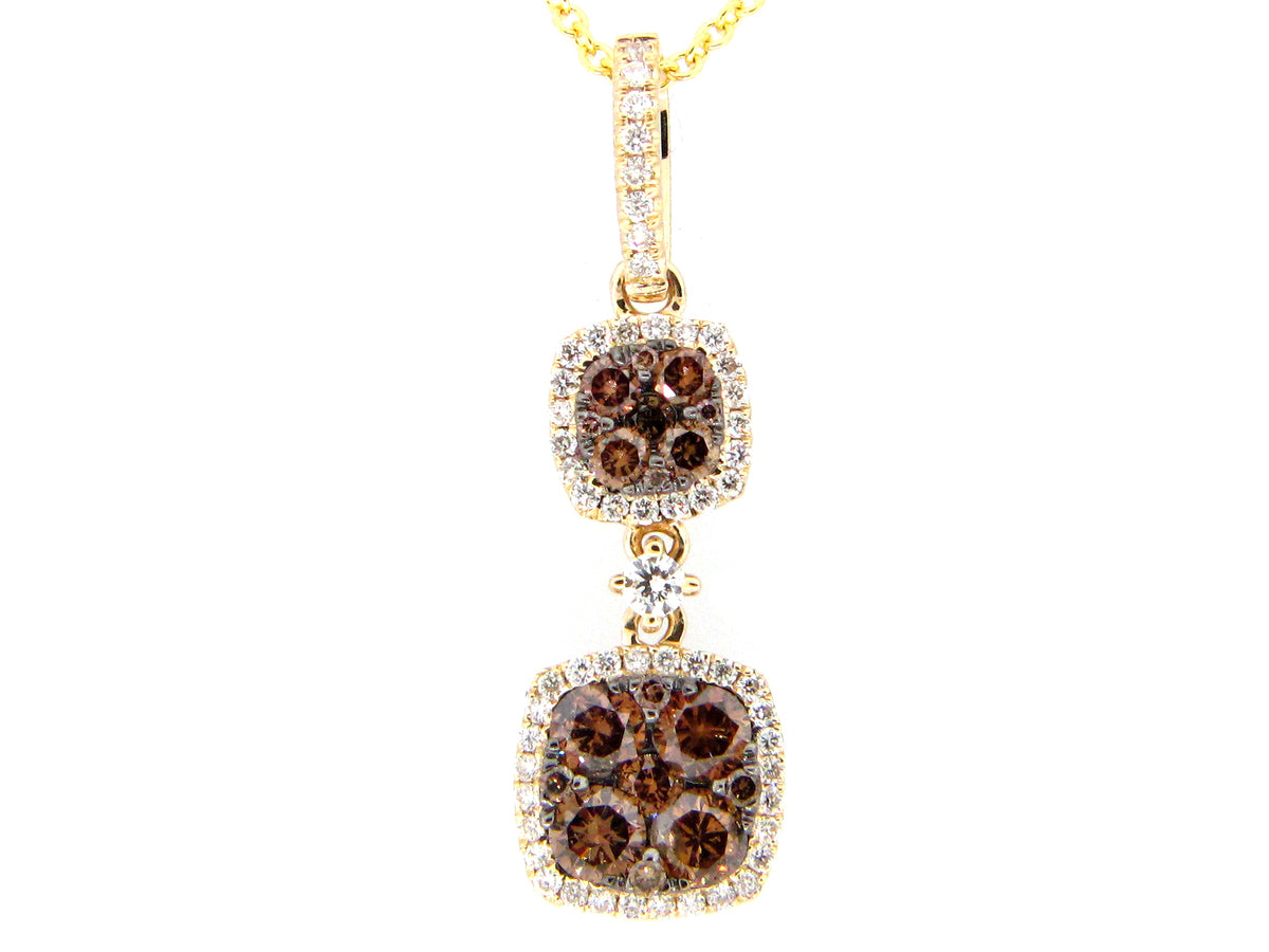 BROWN & WHITE DIAMOND PENDANT