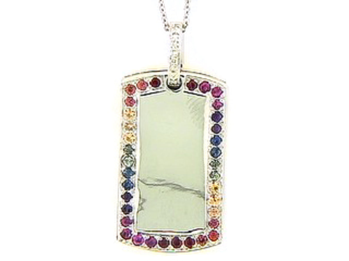 RAINBOW SAPPHIRE & DIAMOND PENDANT