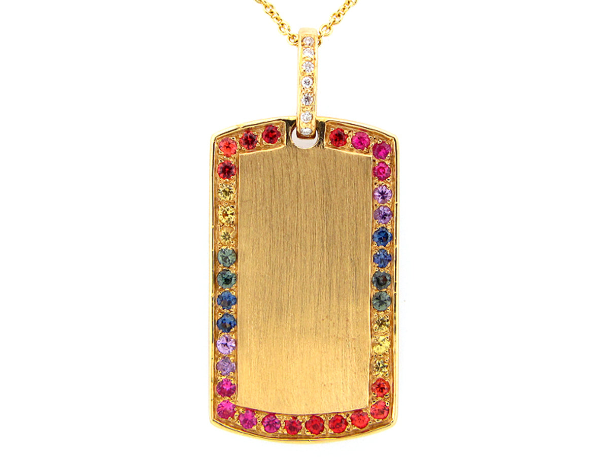 RAINBOW SAPPHIRE & DIAMOND PENDANT