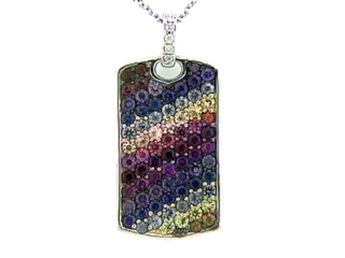 RAINBOW SAPPHIRE & DIAMOND PENDANT