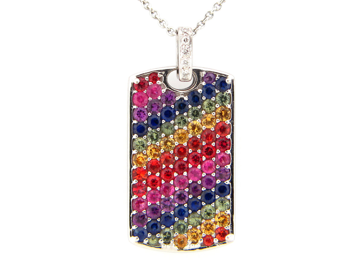 RAINBOW SAPPHIRE & DIAMOND PENDANT