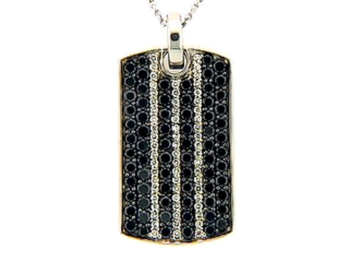 BLACK & WHITE DIAMOND PENDANT, 18KW (R/N)