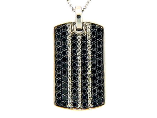 BLACK & WHITE DIAMOND PENDANT, 18KW (R/N)