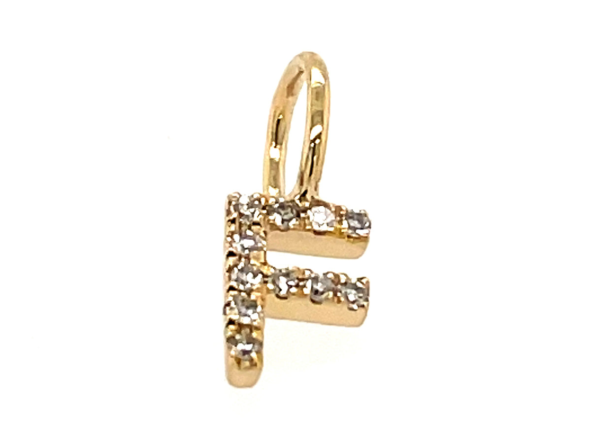 DIAMOND LETTER F PENDANT, NO CHAIN