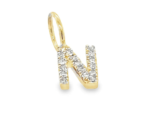 DIAMOND LETTER N  PENDANT