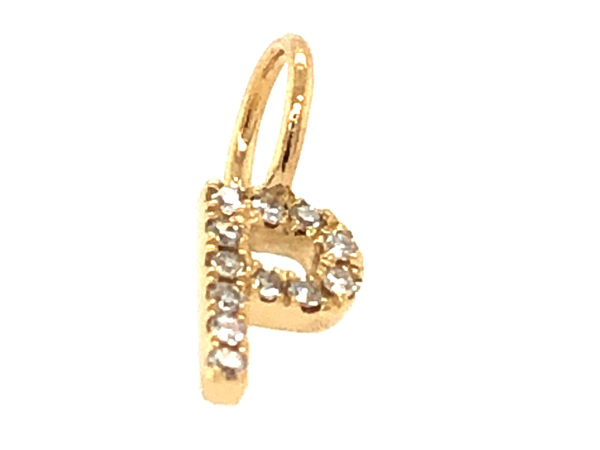Diamond Letter P Pendant, No Chain