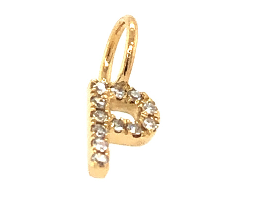 Diamond Letter P Pendant, No Chain