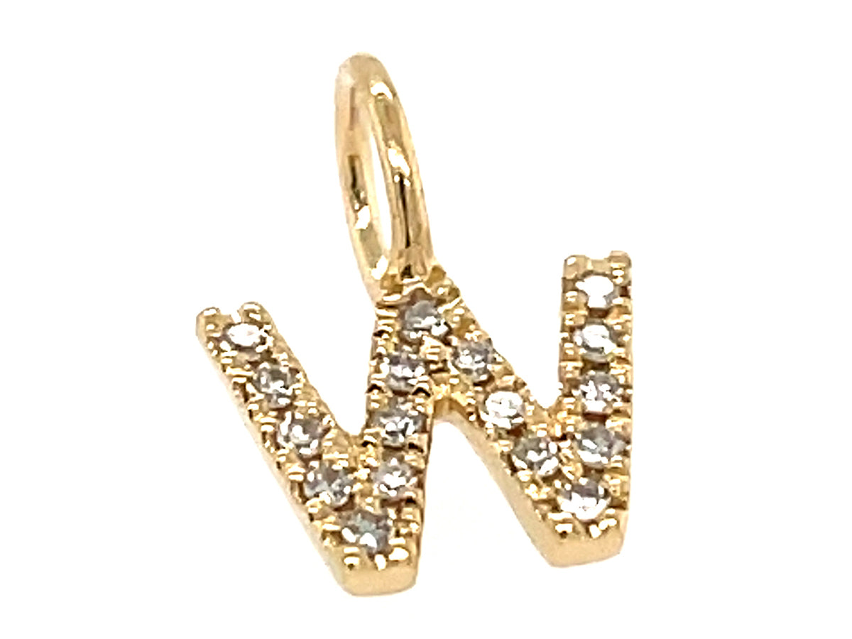DIAMOND LETTER W PENDANT, NO CHAIN