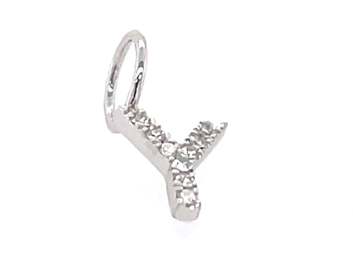 Diamond Letter Y Pendant
