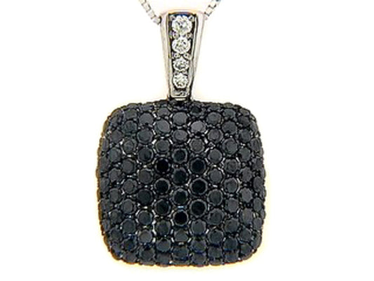 BLACK & WHITE DIAMOND PENDANT, 18KW (R/H)