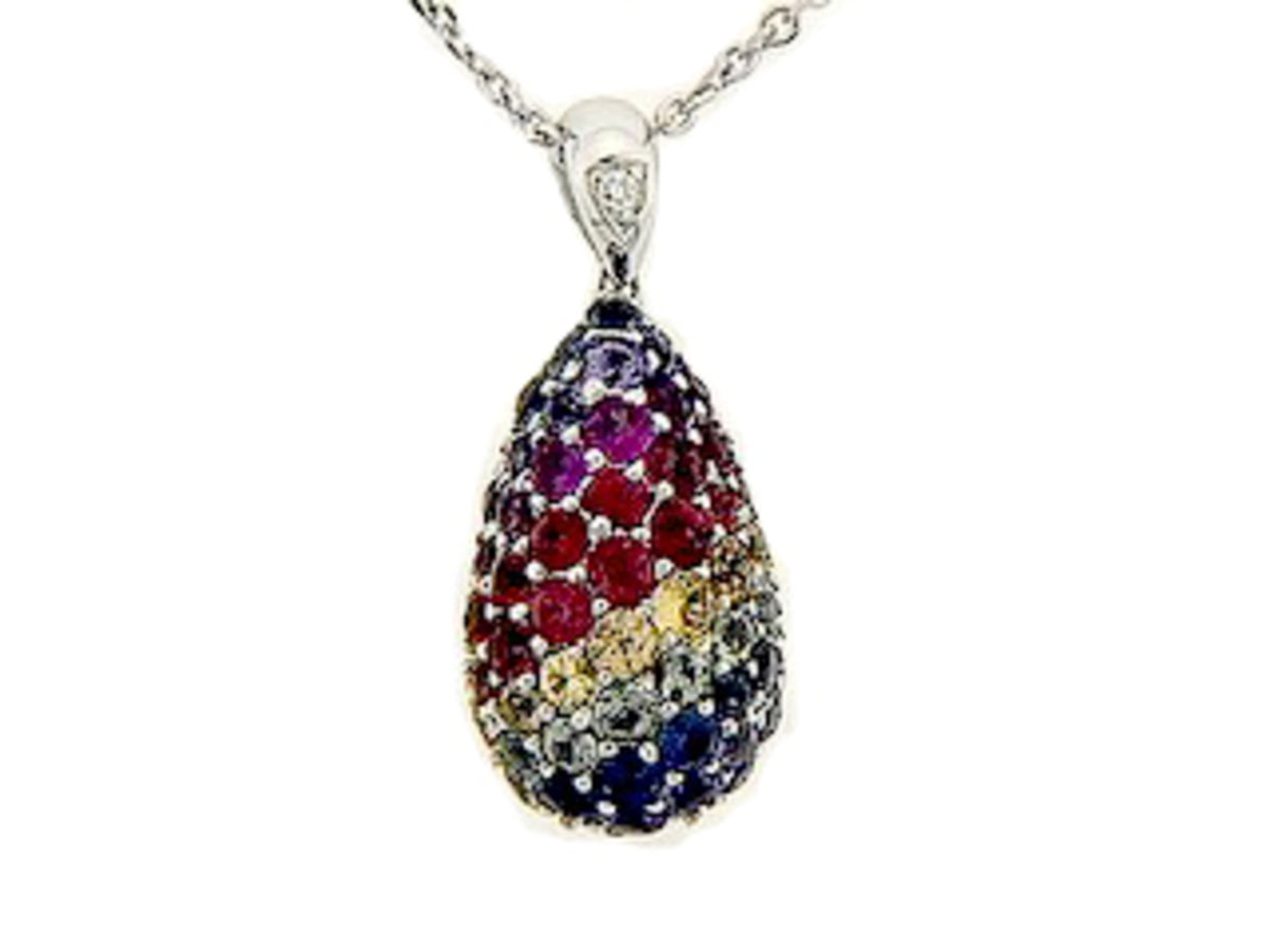 RAINBOW SAPPHIRE & DIAMOND PENDANT