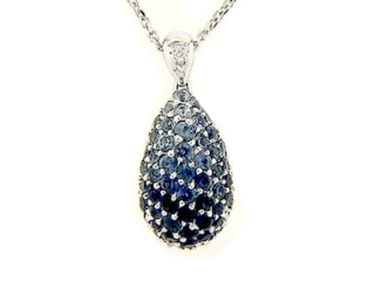 Sapphire Diamond Pendant, 18kw (H), C=1.86