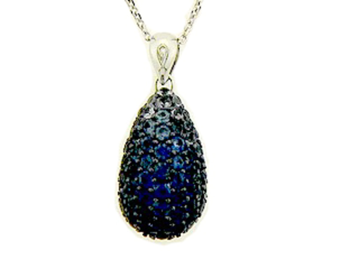 SAPPHIRE & DIAMOND PENDANT, 18KW (H), C=2.36