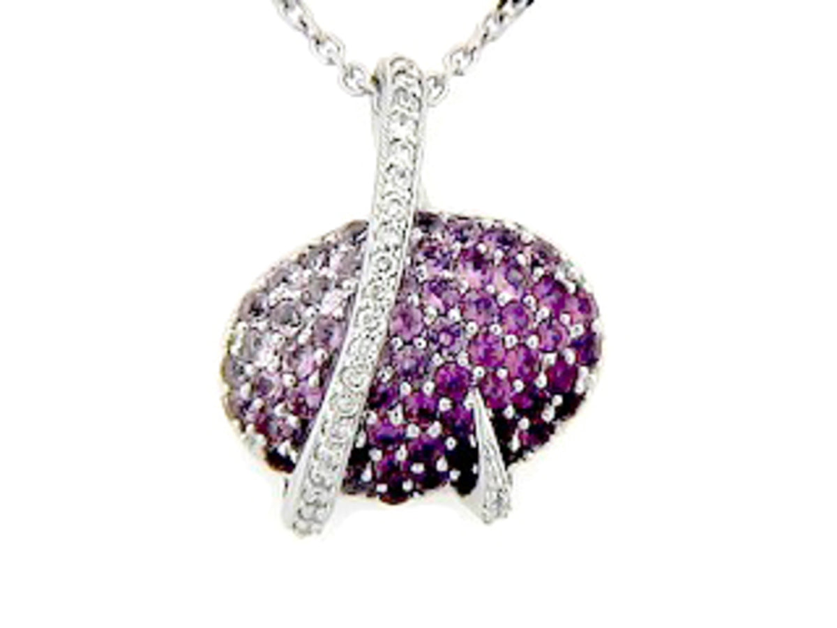 PINK SAPPHIRE & DIAMOND PENDANT, 18KW (H), C=0.93