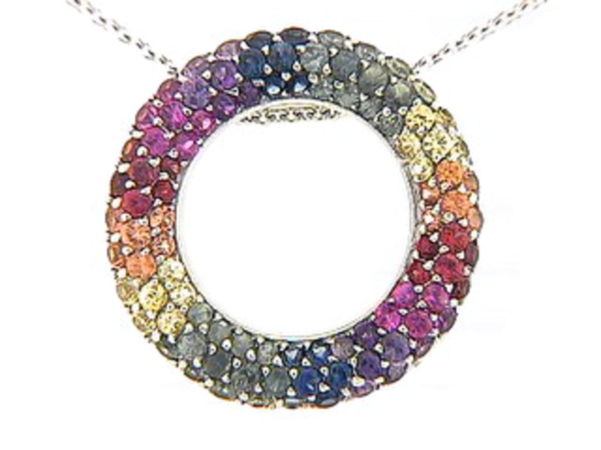 RAINBOW SAPPHIRE PENDANT, 18KW (H/U)