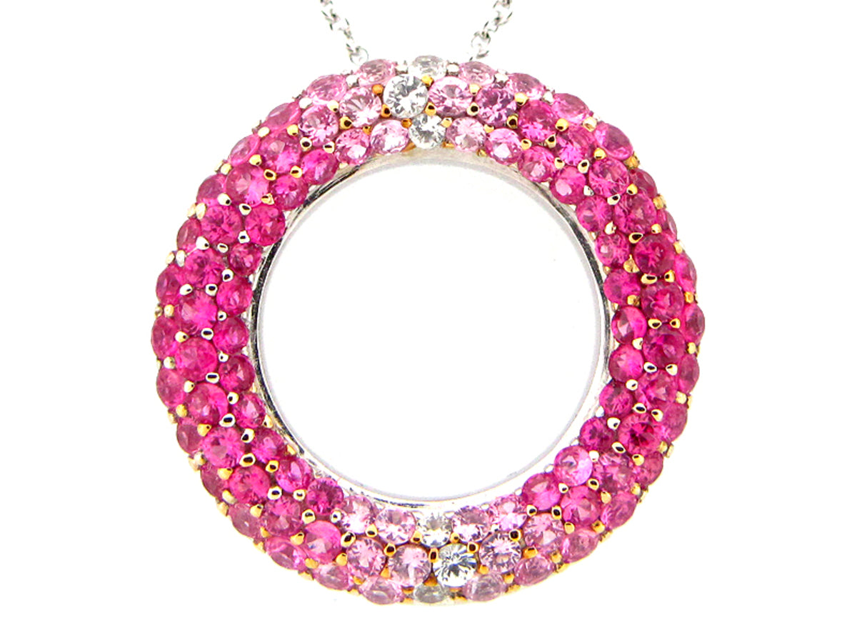 PINK SAPPHIRE PENDANT, 18KW (H)