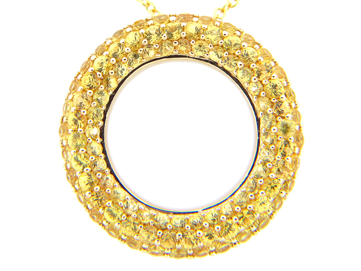 YELLOW  SAPPHIRE PENDANT, 14KY (H)