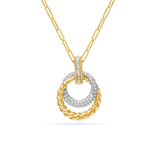 Diamond Circle Crossover Necklace