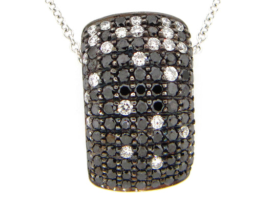 BLACK & WHITE DIAMOND PENDANT, 18KW (R/H)