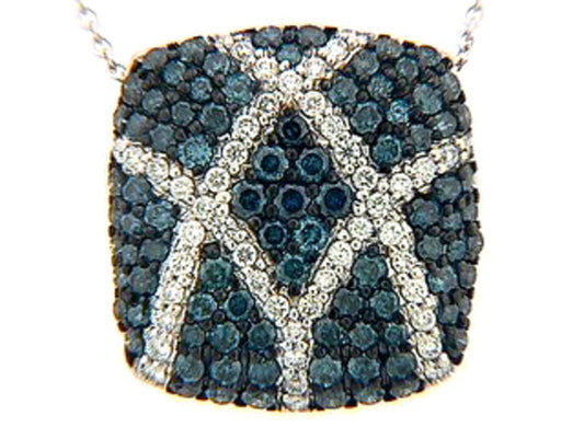 IRR BLUE DIAMOND & DIAMOND PENDANT, 18KW (R)