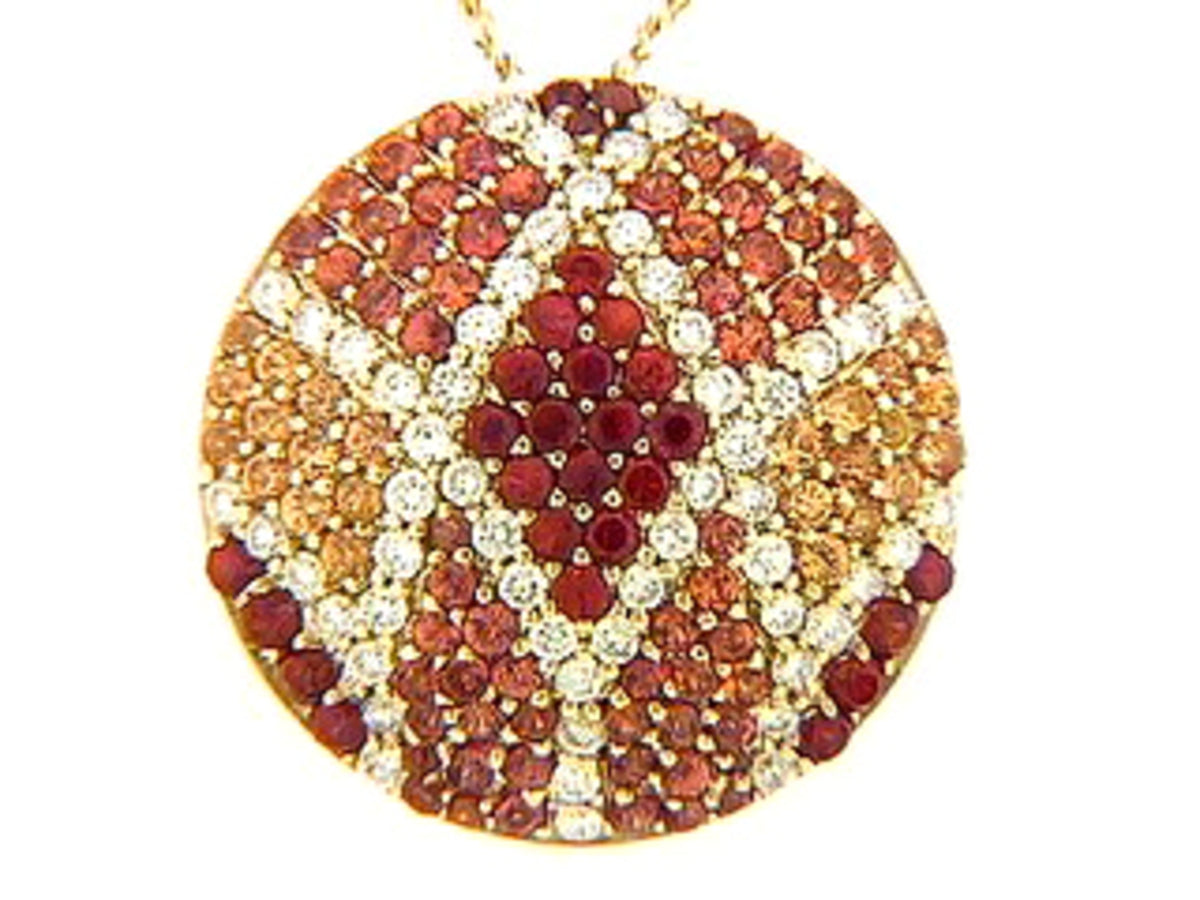 ORANGE SAPPHIRE & DIAMOND PENDANT