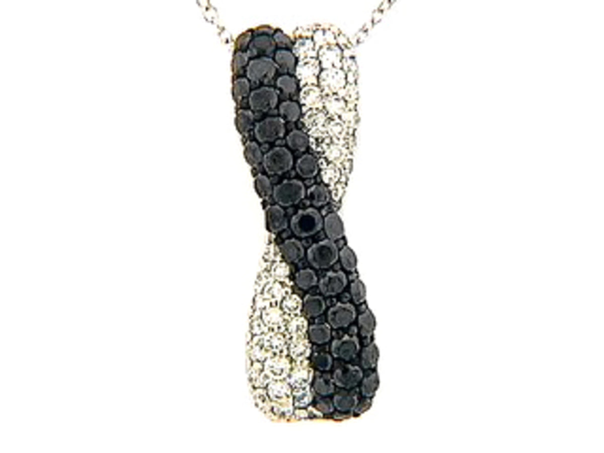 BLACK & WHITE DIAMOND PENDANT, 14KW (R/N)