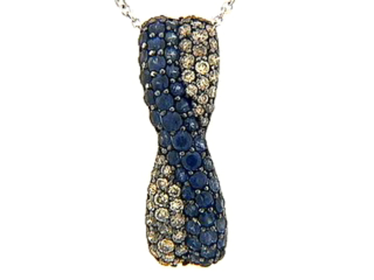 SAPPHIRE & BROWN DIAMOND PENDANT