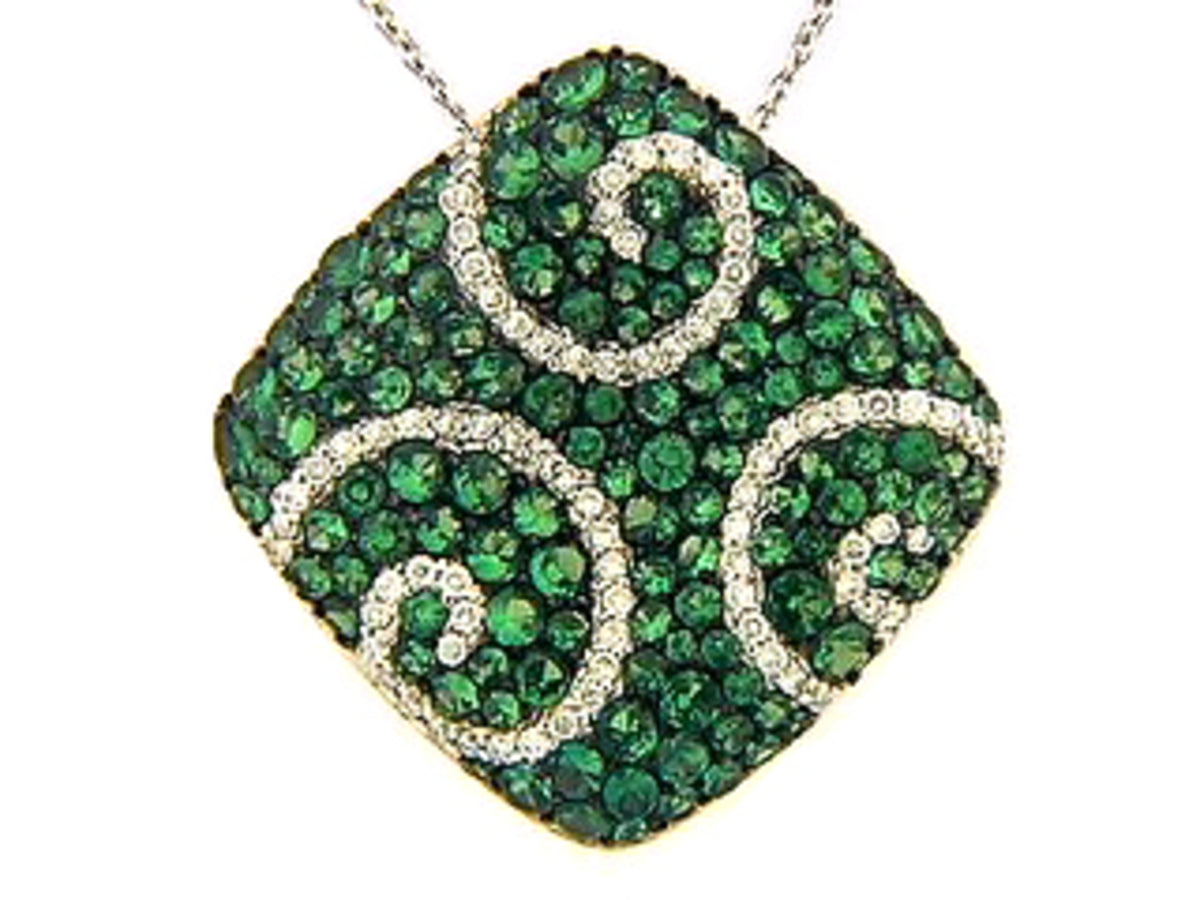 TSAVORITE & DIAMOND PENDANT
